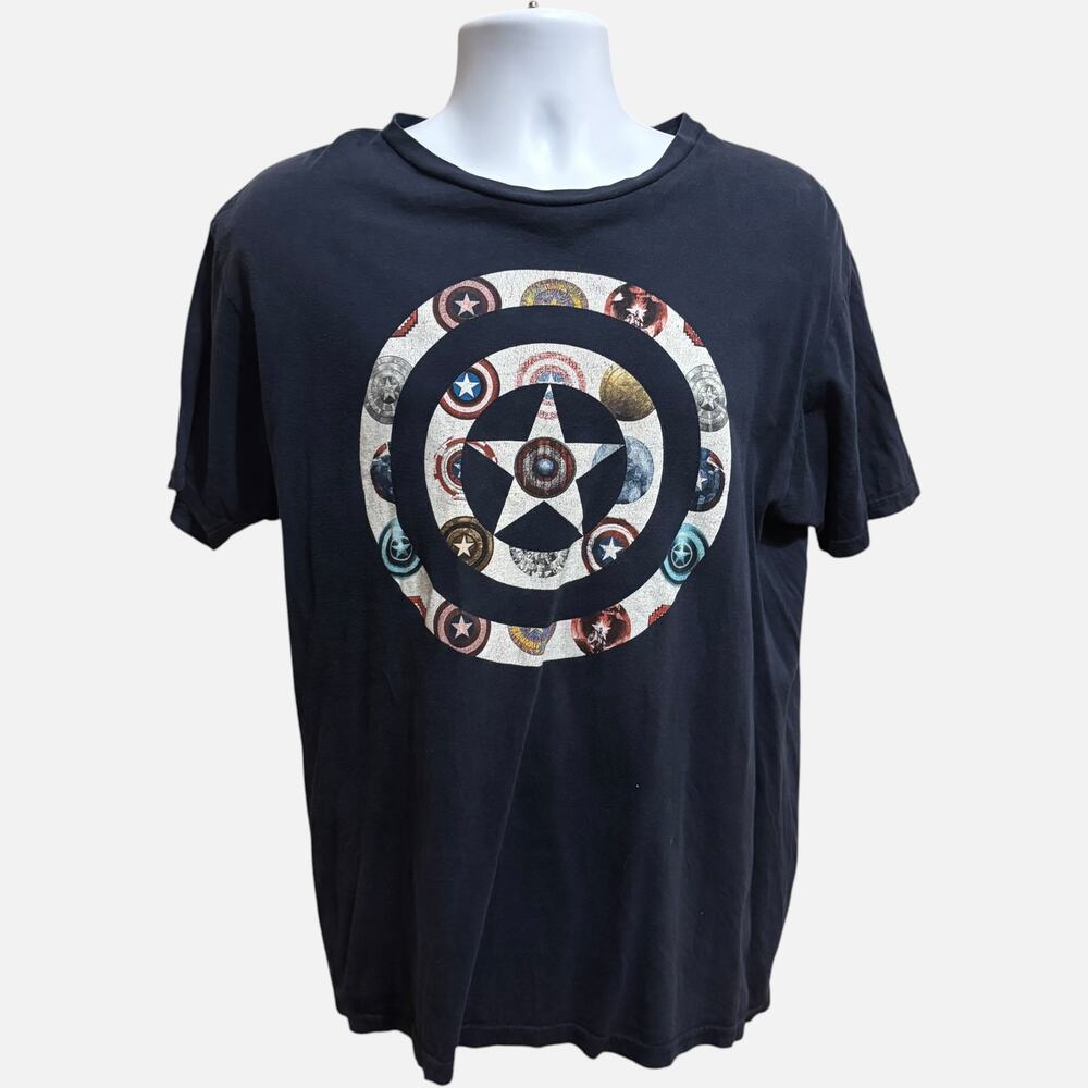 Marvel L Superhero Captain America Shield Graphic Tee Blue Regular